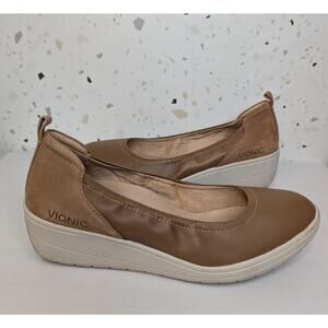 Vionic Jacey Women's Shoes Wedge Heel Camel Size 8